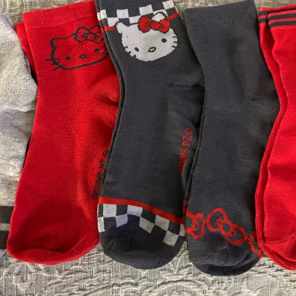 Hello Kitty Woman Socks - Red, Gray, Black - Picture 3 of 6